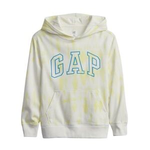 Gap Kids Logo Tie Dye Hoodie Sweatshirt White Yellow S